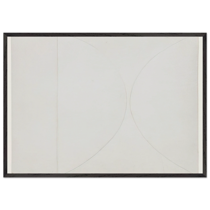 White on White - Ellsworth Kelly 70x100 cm / 28x40 inches Framed Art Print – Black Wooden Frame