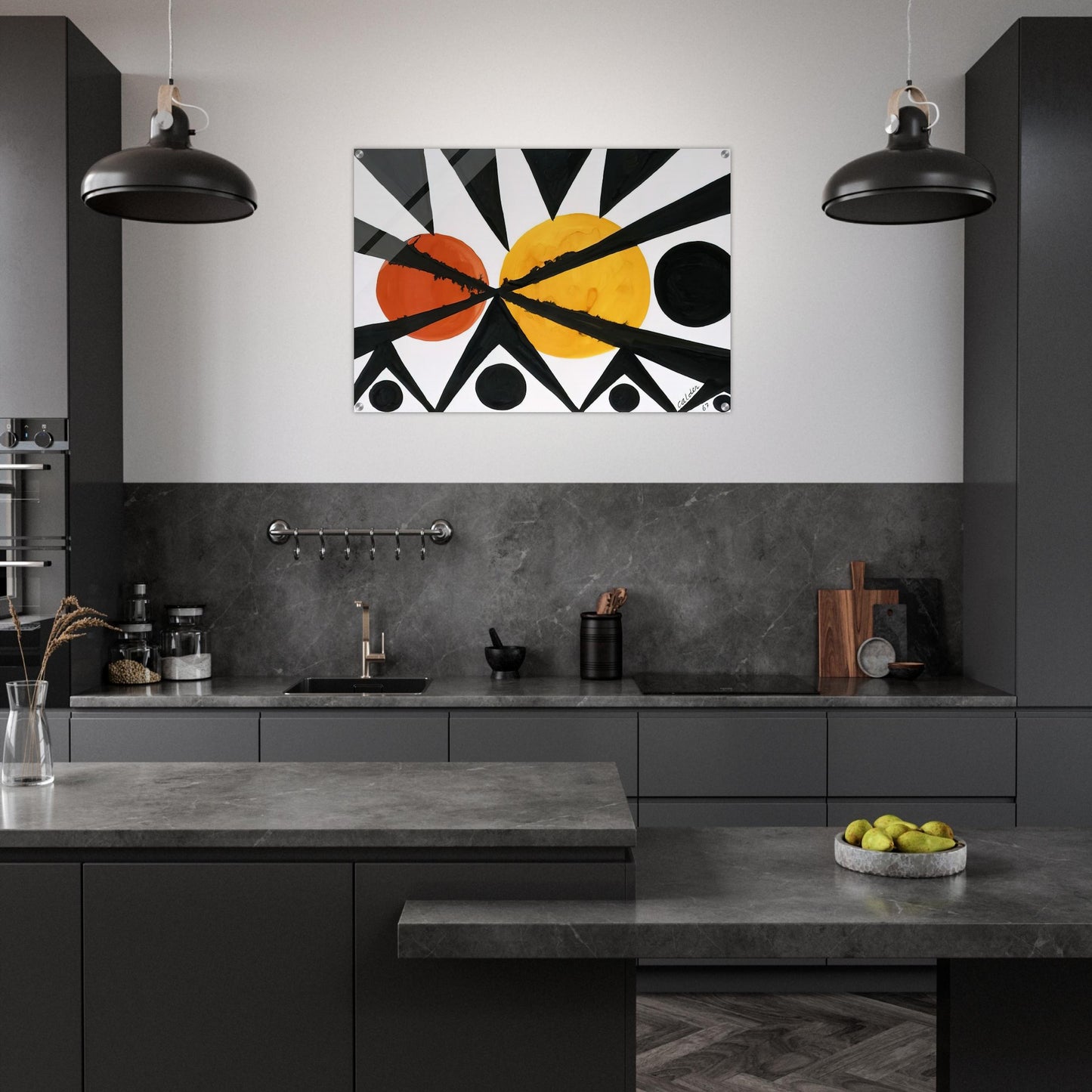 ACROSS THE ORANGE MOONS 1967 - Alexander Calder Acrylic Print - 70x100 cm / 28x40″ inches