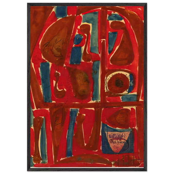 Untitled - c1958 United States - Will Barnet 70x100 cm / 28x40 inches Framed Art Print – Black Wooden Frame