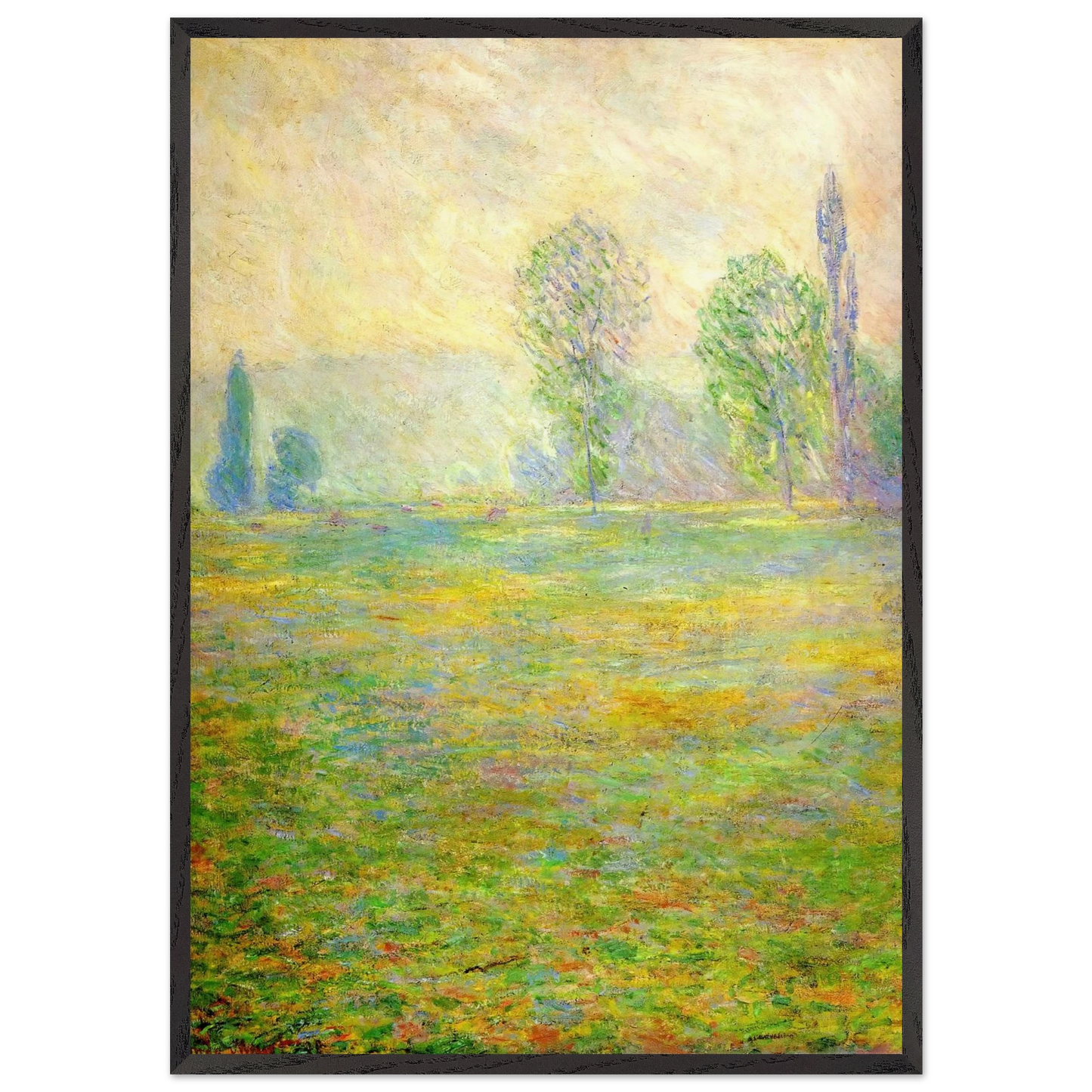 Meadows in Giverny - claude monet Framed Art Print – Black Wooden Frame - Default Title - -Framed Art Print