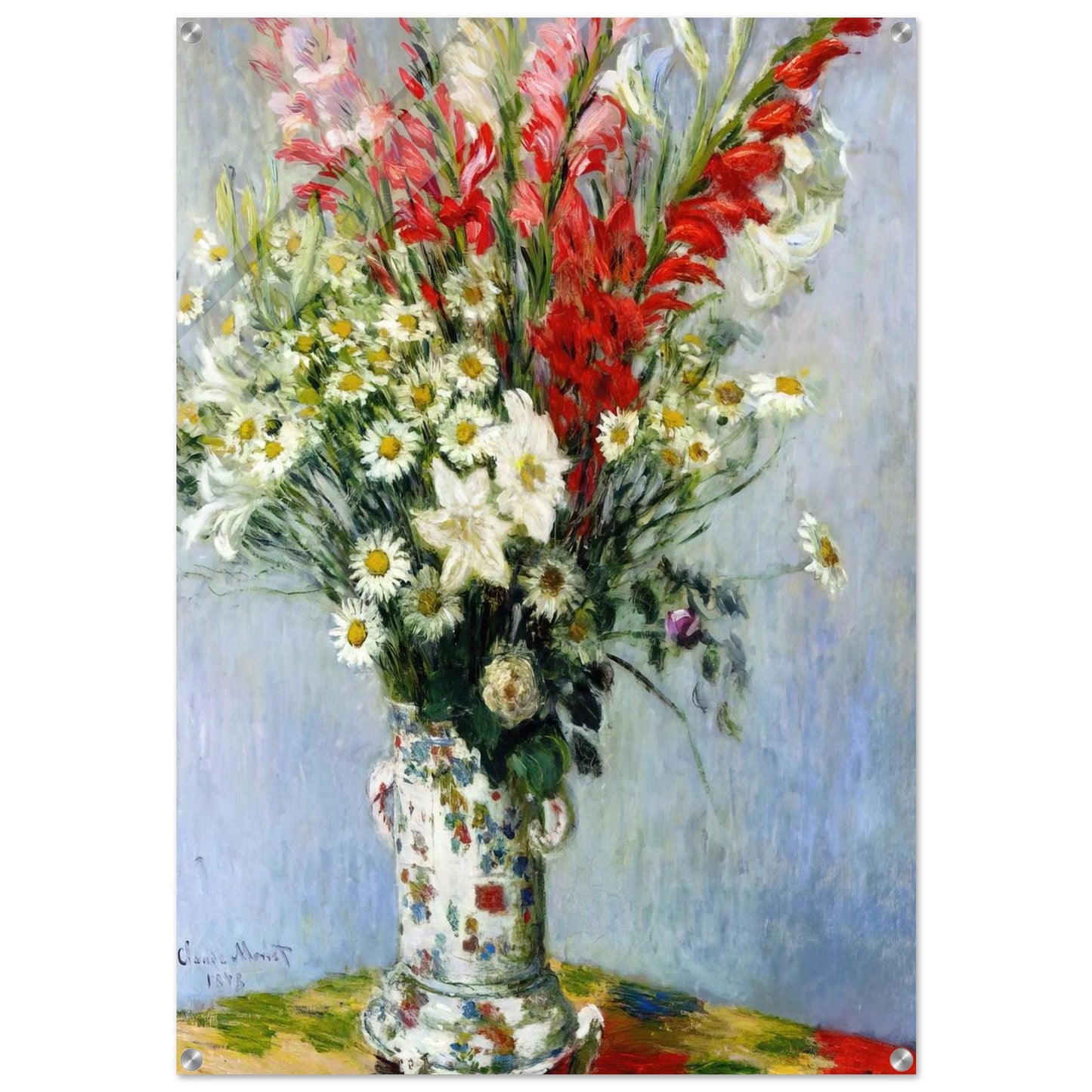 Bouquet of Gadiolas, Lilies and Dasies - claude monet Acrylic Print - 70x100 cm / 28x40″ inches