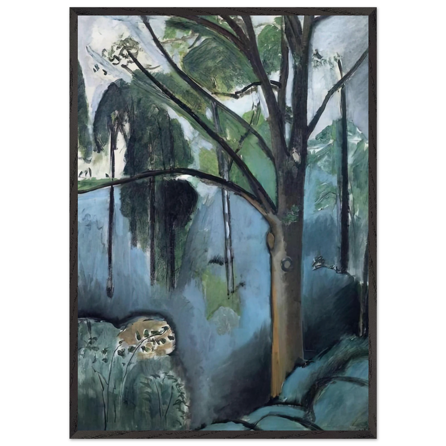 TRIVAUX POND 1917 - Henri Matisse 70x100 cm / 28x40 inches Framed Art Print – Black Wooden Frame