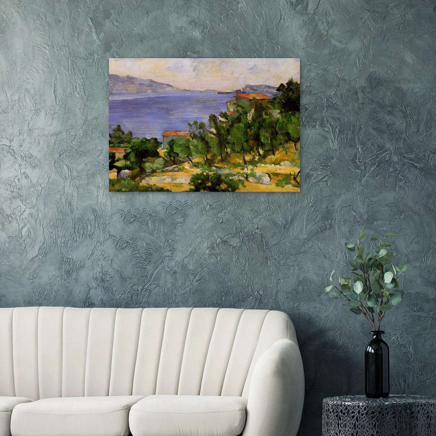 The Bay of L'Estaque from the East - Paul Cézanne Brushed Aluminum Print - 70x100 cm / 28x40 inches | Paul Cézanne Aluminum Print | Paul Cézanne Prints