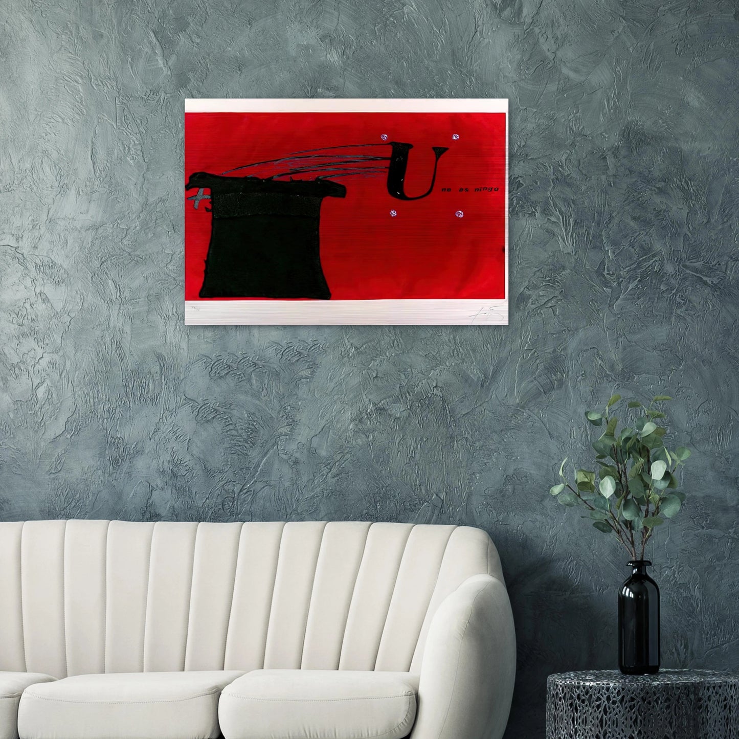 U NO S NING 1979 - Antoni Tapies Brushed Aluminum Print - 70x100 cm / 28x40 inches | Antoni Tapies Aluminum Print | Antoni Tapies Prints