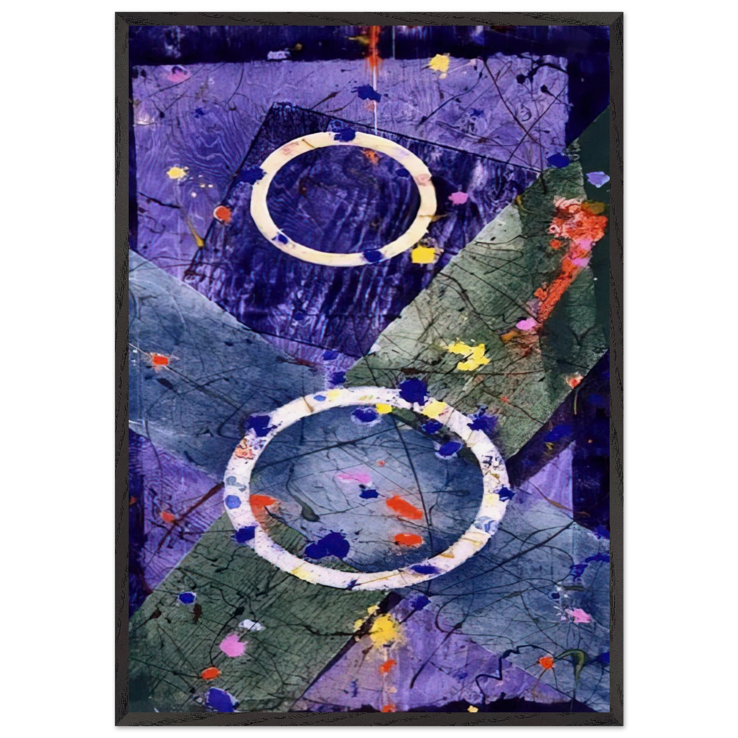 Decent - Sam Francis 70x100 cm / 28x40 inches Framed Art Print – Black Wooden Frame