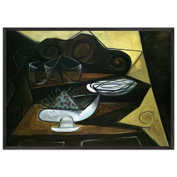 The Buffet Catalan - Pablo Picasso 70x100 cm / 28x40 inches Framed Art Print – Black Wooden Frame