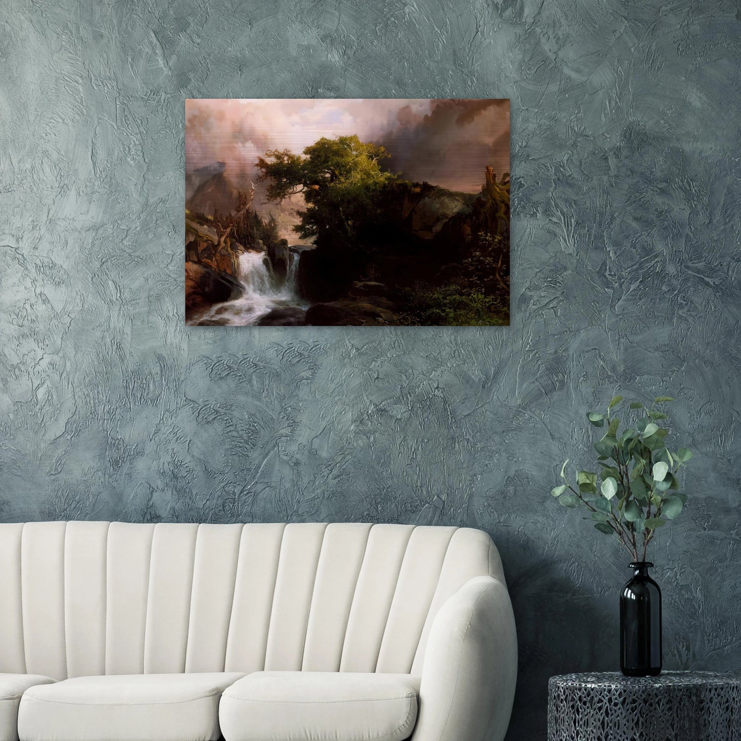 A Mountain Stream - Thomas Moran Brushed Aluminum Print - 70x100 cm / 28x40 inches | Thomas Moran Aluminum Print | Thomas Moran Prints
