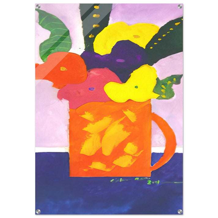 Jar With Flowers - 2001 - Aldemir Martins Acrylic Print - 70x100 cm / 28x40″ inches | Aldemir Martins Wall Art | Aldemir Martins Prints