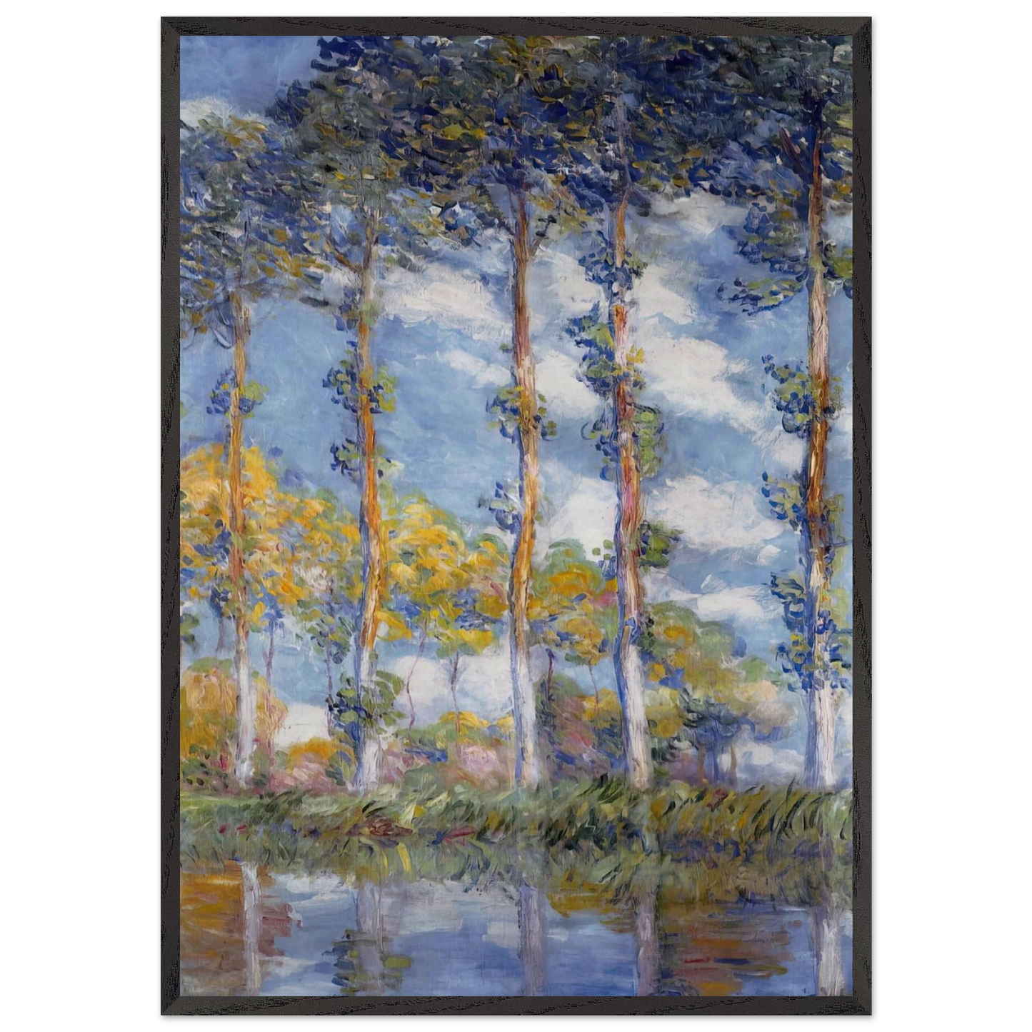 Poplars N1 - claude monet Framed Art Print – Black Wooden Frame - Default Title - -Framed Art Print