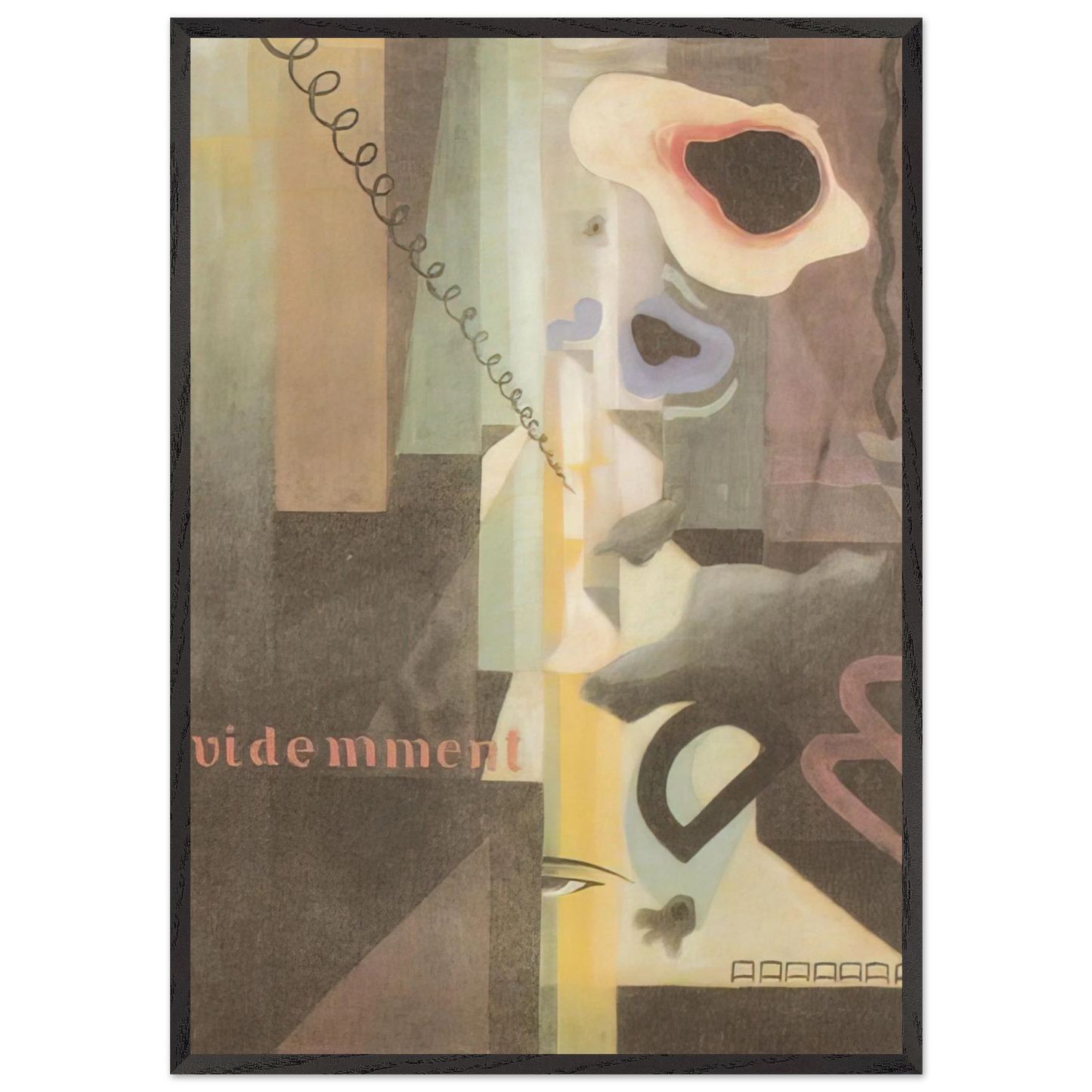 Composizione Paesaggio Dada n 3 o n 2 - 1921 - Julius Evola 70x100 cm / 28x40 inches Framed Art Print – Black Wooden Frame