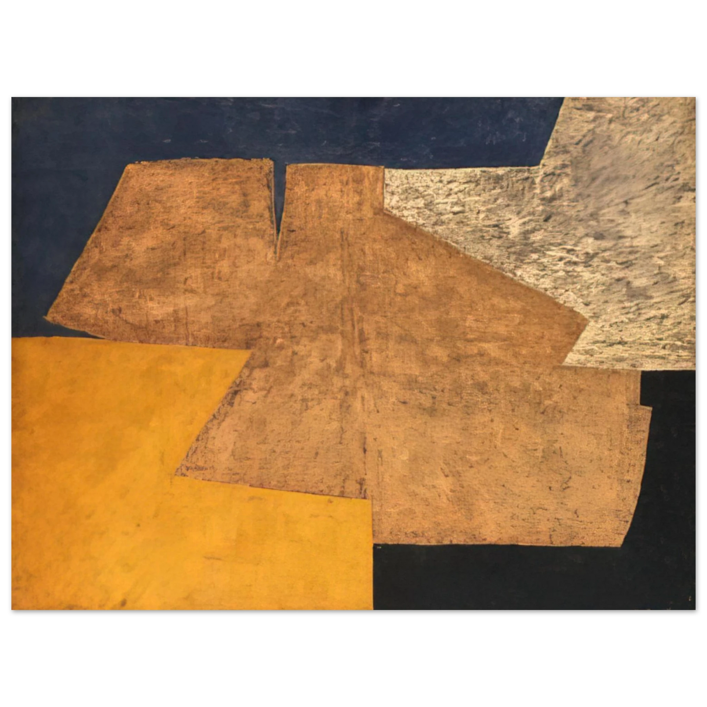 Serge Poliakoff - Composition jaune, mauve, bleu et noir La table d'or - 1952 Fine Art Poster - Default Title