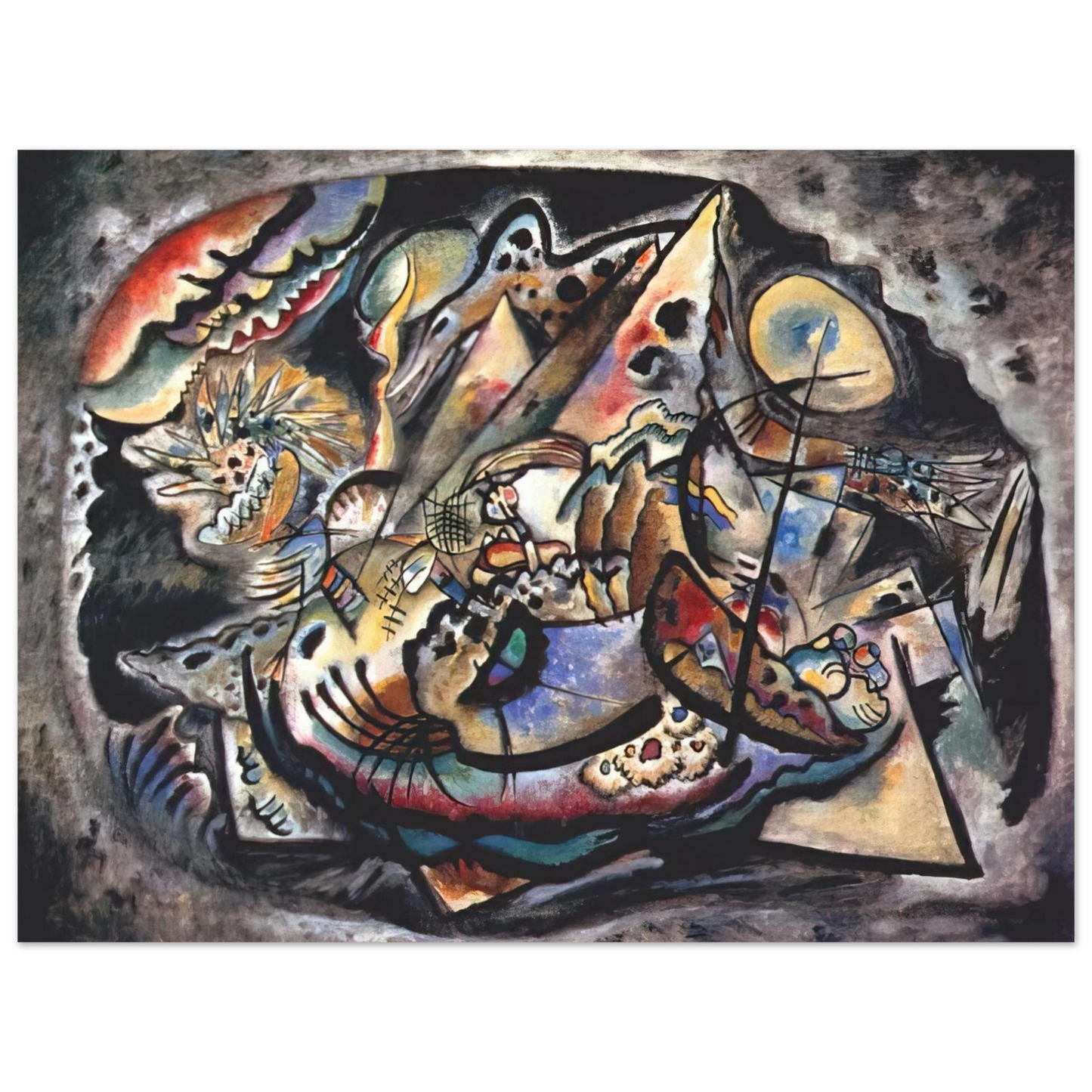 Wassily Kandinsky - GREY OVAL 1917 Fine Art Poster - Default Title