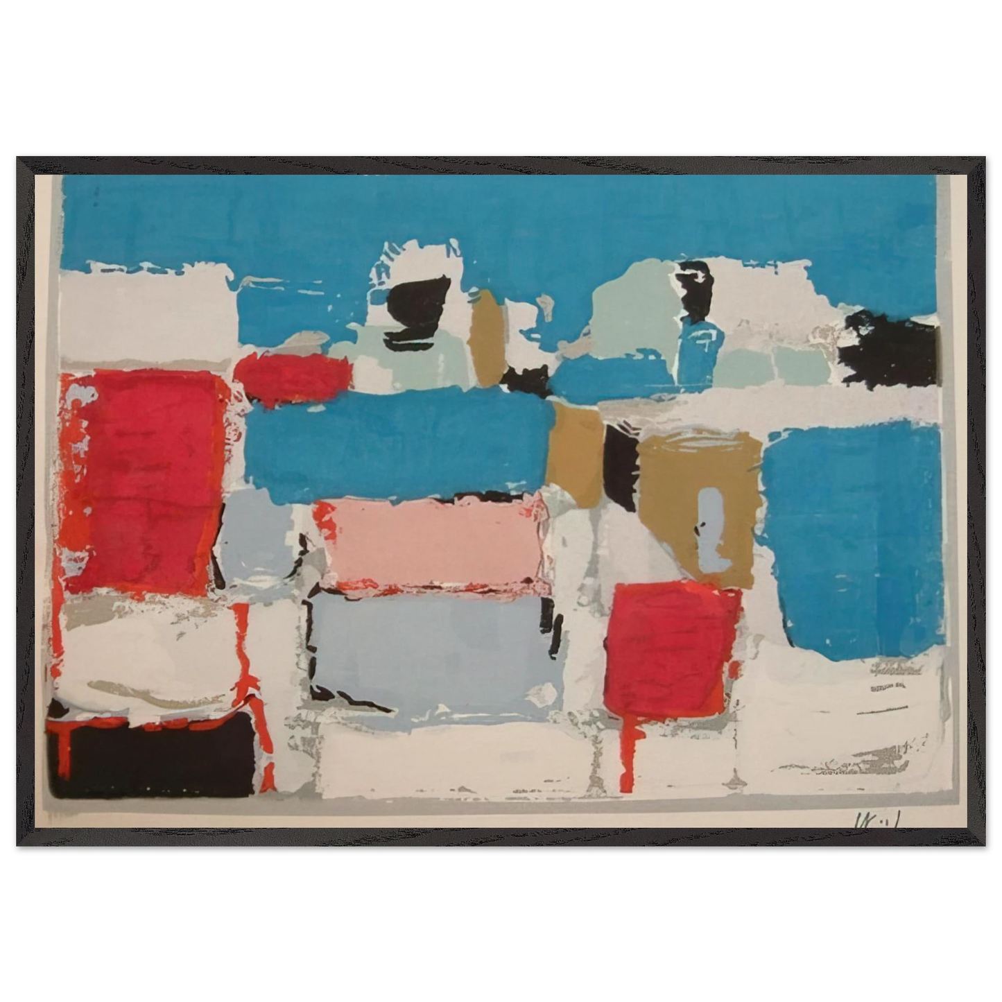 Mediterranee 01 - Art Informel - Nicolas de Stael Framed Art Print – Black Wooden Frame - Default Title - -Framed Art Print