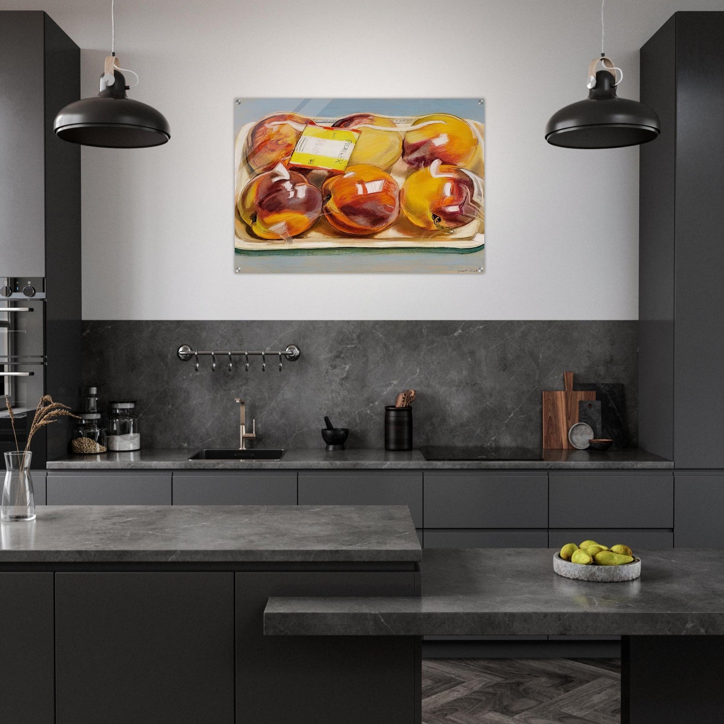 PEACHES 1971 - Janet Fish Acrylic Print - 70x100 cm / 28x40″ inches