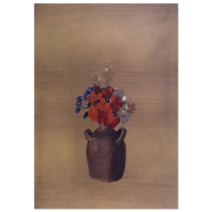 FLOWERS IN A VASE - Odilon Redon Brushed Aluminum Print - 70x100 cm / 28x40 inches | Odilon Redon Aluminum Print | Odilon Redon Prints