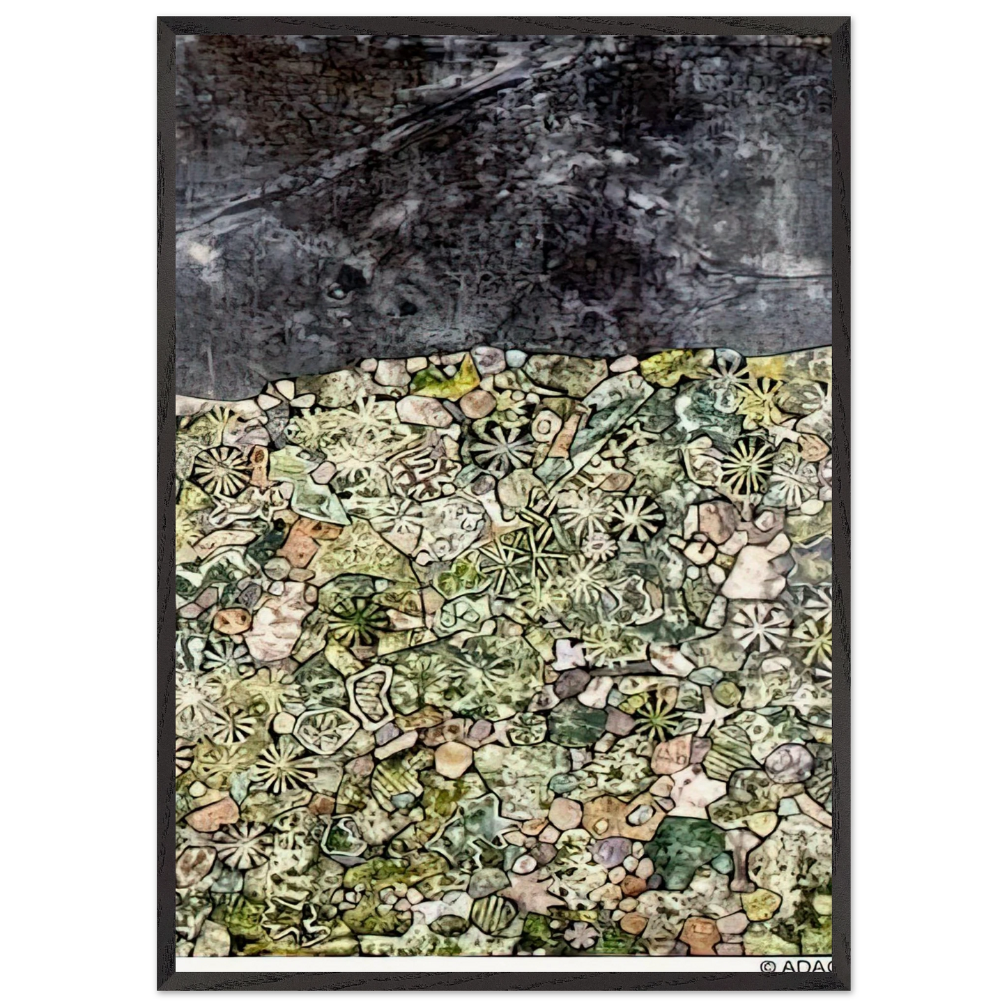 I LIVE IN A COUNTRY LAUGHING - Jean Dubuffet Framed Art Print – Black Wooden Frame - Default Title - -Framed Art Print