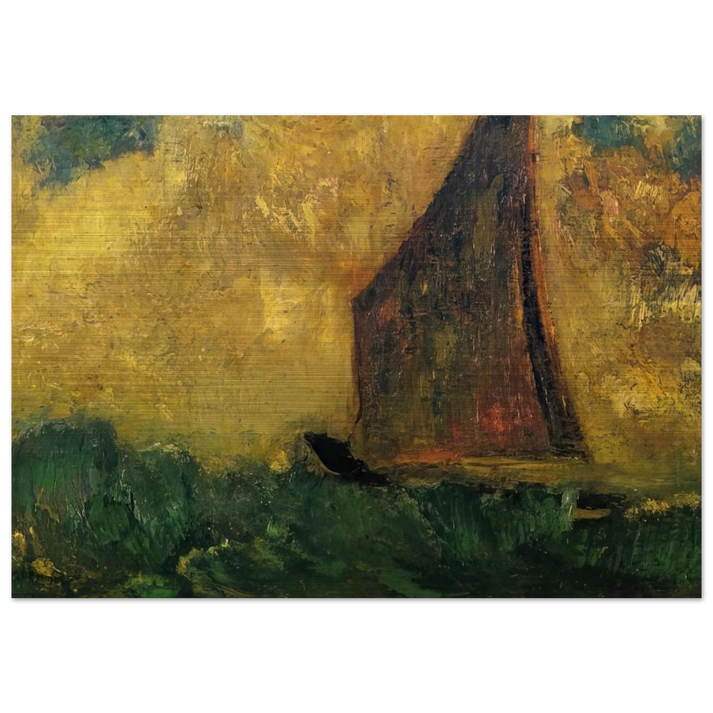THE MYSTERIOUS BOAT - Odilon Redon Brushed Aluminum Print - 70x100 cm / 28x40 inches | Odilon Redon Aluminum Print | Odilon Redon Prints