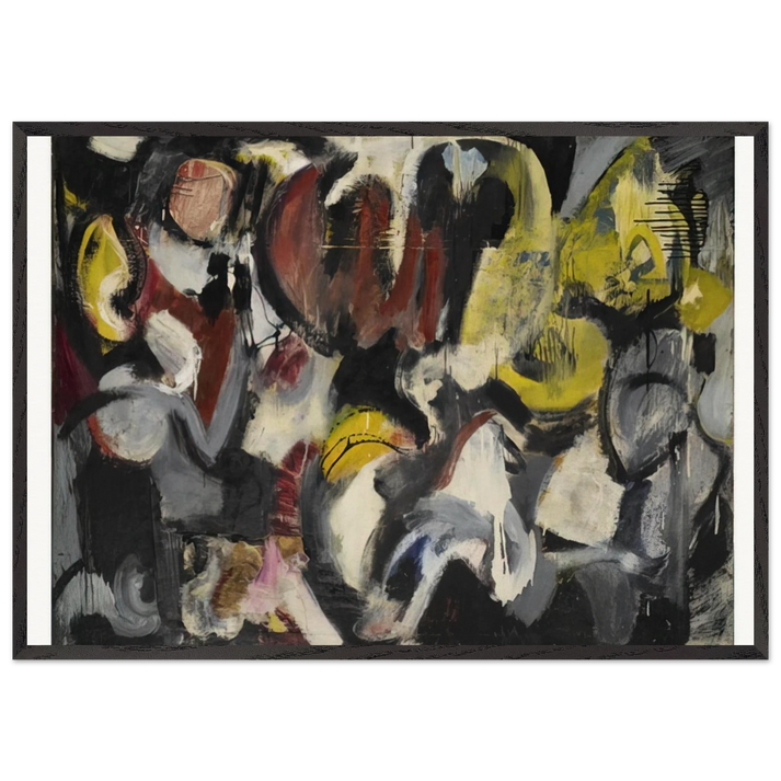 Months and Moons - Grace Hartigan 70x100 cm / 28x40 inches Framed Art Print – Black Wooden Frame