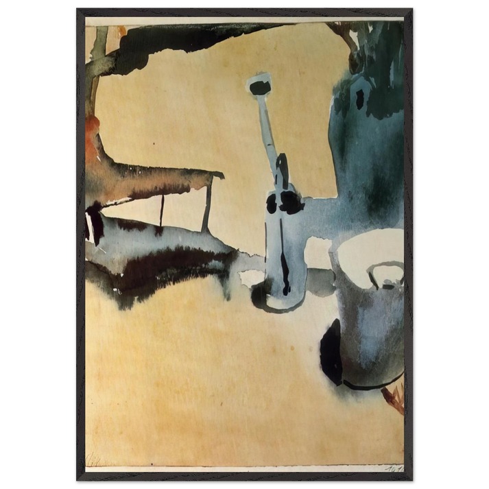 FLOWER STAND WITH WATERING CAN AND BUCKET 1910 - Paul Klee 70x100 cm / 28x40 inches Framed Art Print – Black Wooden Frame