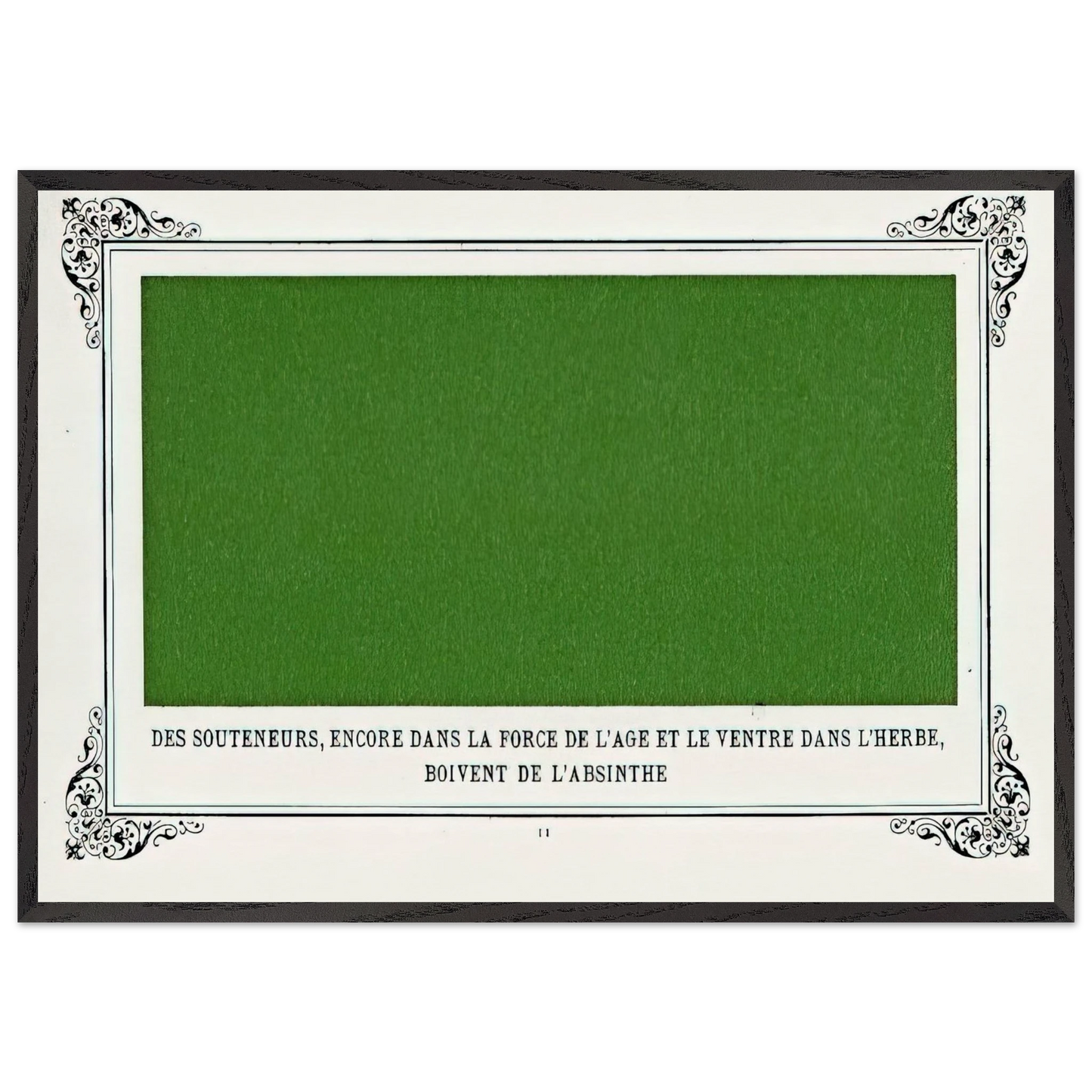 Some Pimps Known as Green Backs on their Bellies in the Grass Drinking Absinthe - Alphonse Allais Framed Art Print – Black Wooden Frame - Default Title - -Framed Art Print
