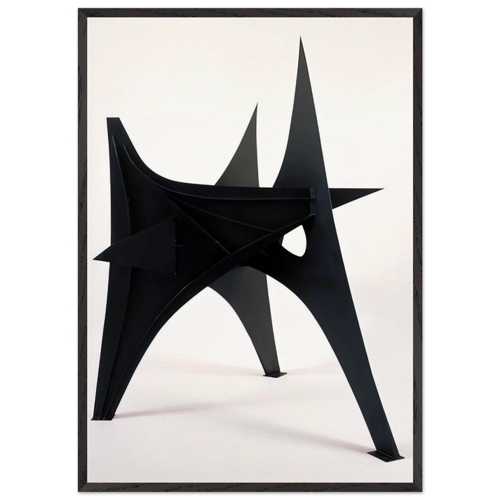 TROIS PICS INTERMEDIATE MAQUETTE 1967 - Alexander Calder 70x100 cm / 28x40 inches Framed Art Print – Black Wooden Frame