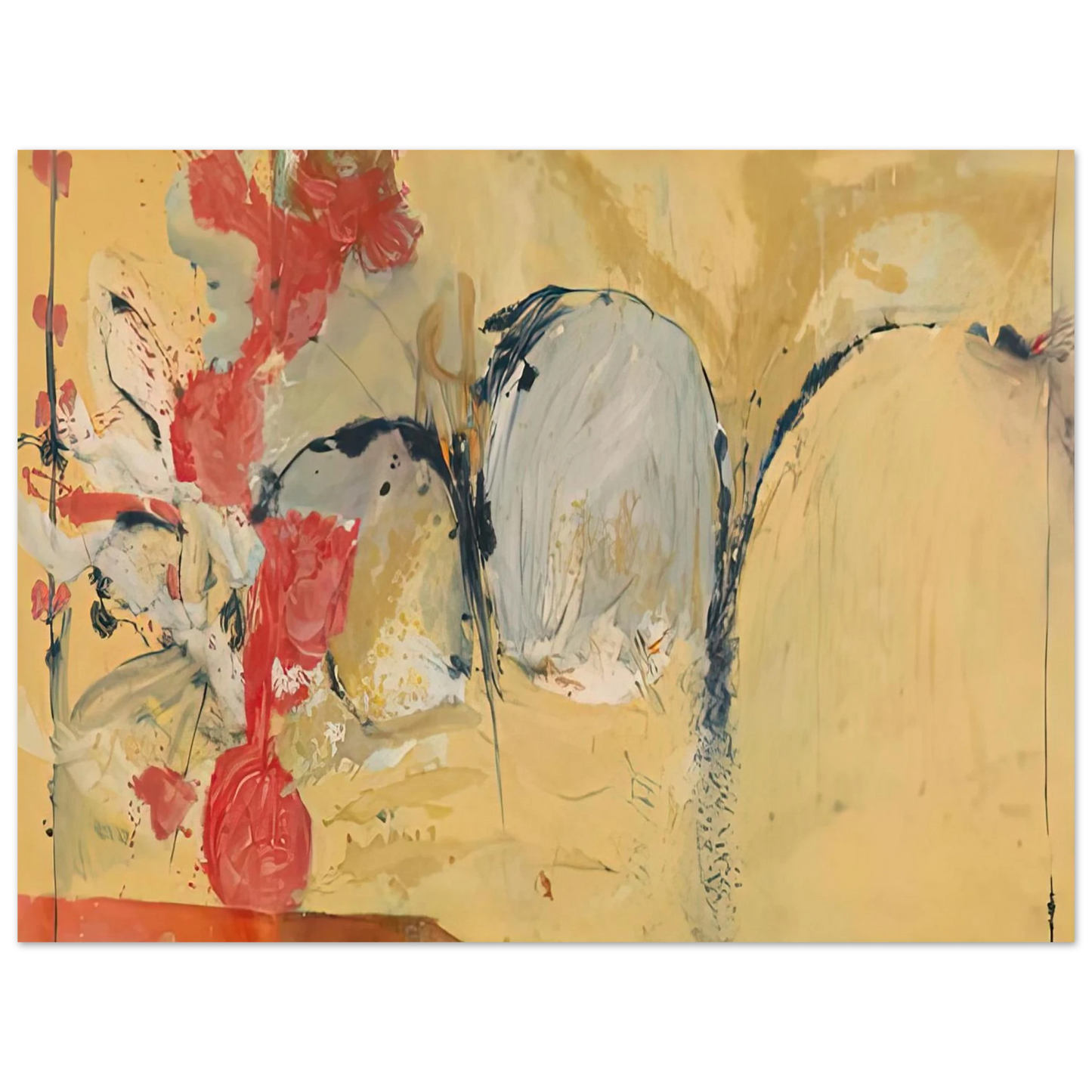 Helen Frankenthaler - Large Abstract Still Life, 1951- Wall Art - 60x80 cm / 24x32 inches - Premium Wooden Framed Poster With Fine Art Paper - Black frame