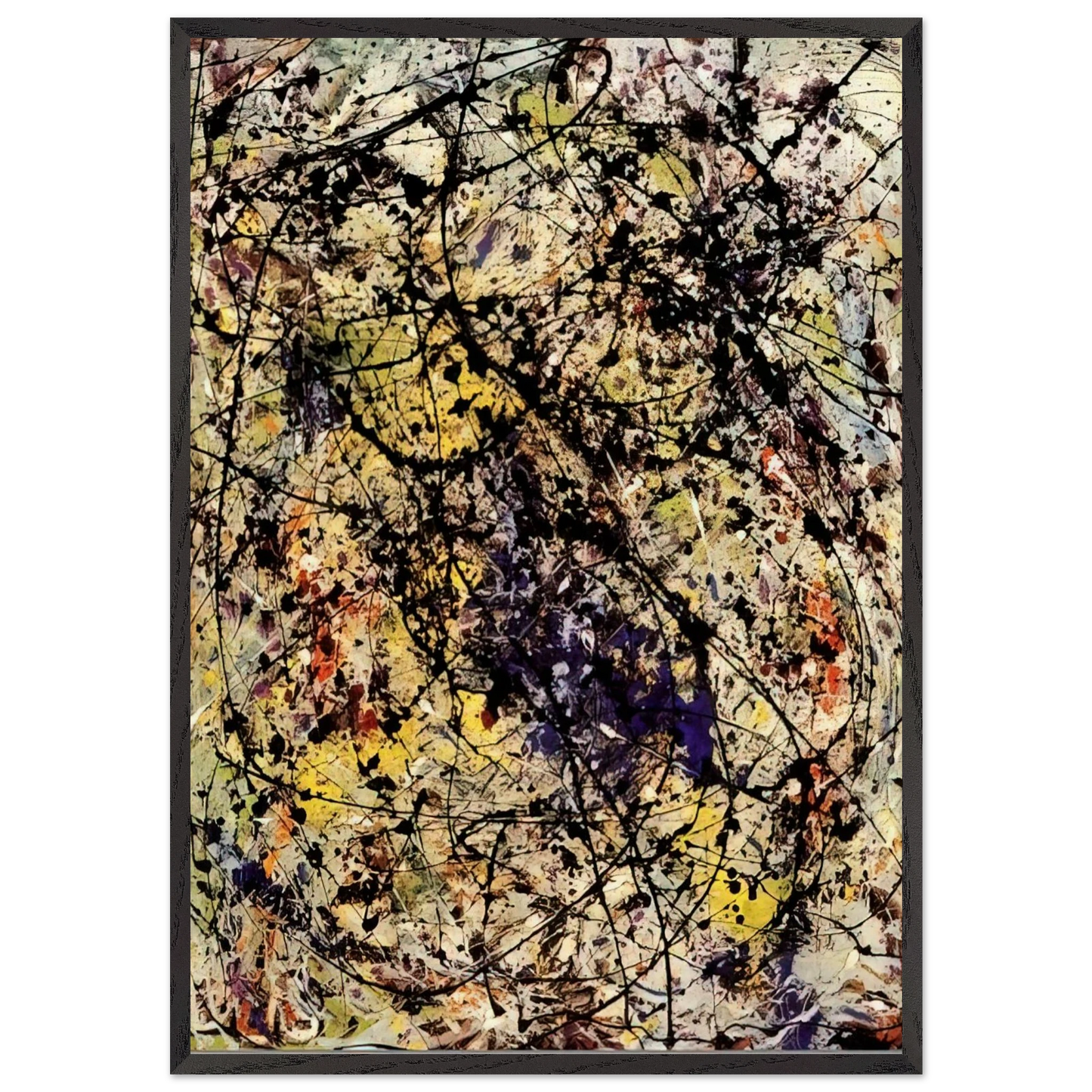 REFLECTIONS OF THE BIG DIPPER 1947 - Jackson Pollock Framed Art Print – Black Wooden Frame - Default Title - -Framed Art Print