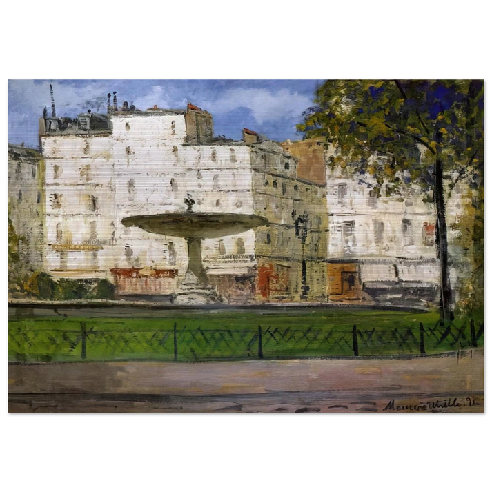 PLACE PIGALLE - Maurice Utrillo Brushed Aluminum Print - 70x100 cm / 28x40 inches | Maurice Utrillo Aluminum Print | Maurice Utrillo Prints