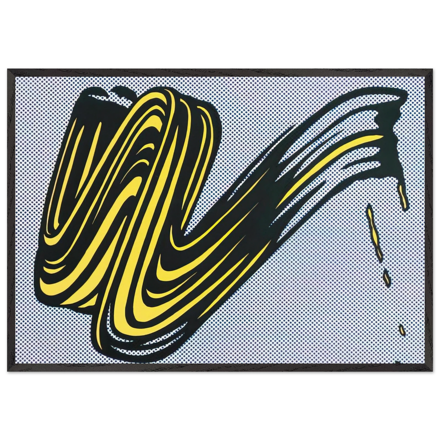 BRUSHSTROKE 1965 0 - Roy Lichtenstein 70x100 cm / 28x40 inches Framed Art Print – Black Wooden Frame
