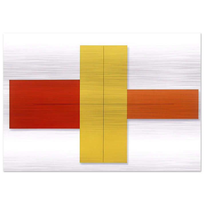 WITHIN RED YELLOW ORANGE 1981 - Robert Mangold Brushed Aluminum Print - 70x100 cm / 28x40 inches | Robert Mangold Aluminum Print | Robert Mangold Prints