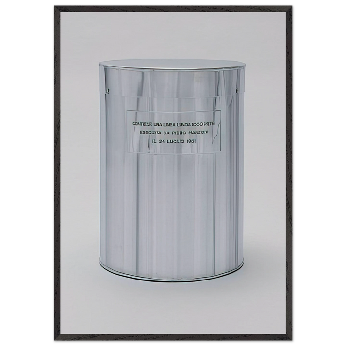 Line 1000 Meters Long - 1961 - Piero Manzoni 70x100 cm / 28x40 inches Framed Art Print – Black Wooden Frame