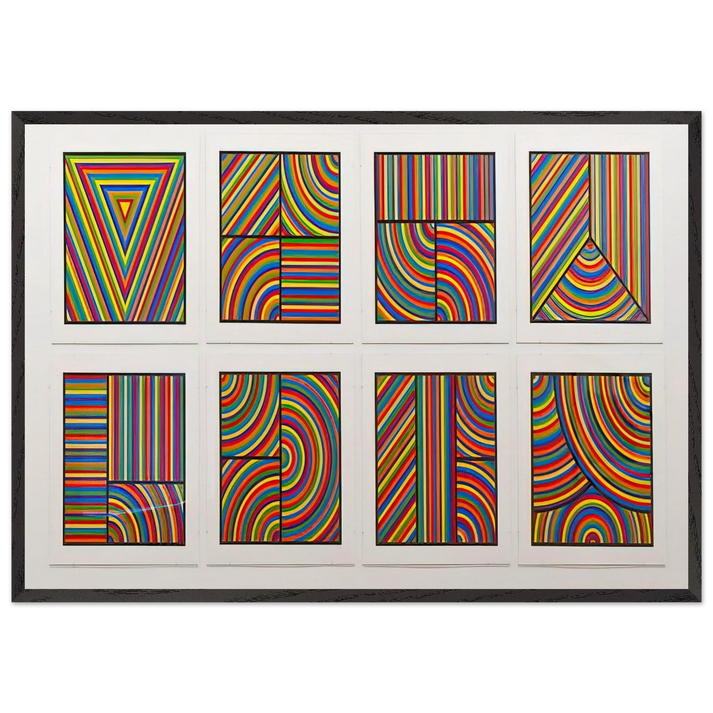 Color Bands Wadsworth Portfolio - Sol LeWitt 70x100 cm / 28x40 inches Framed Art Print – Black Wooden Frame