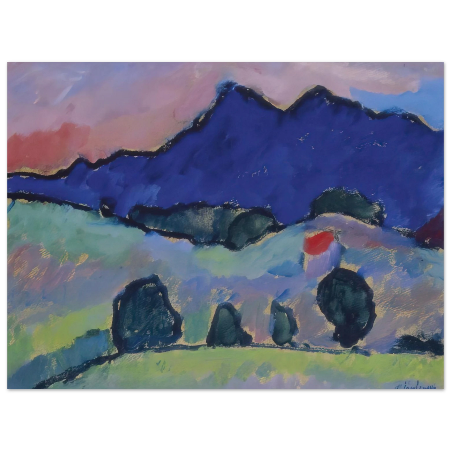 Alexej von Jawlensky - BLAUER BERG 1910 Fine Art Poster - Default Title