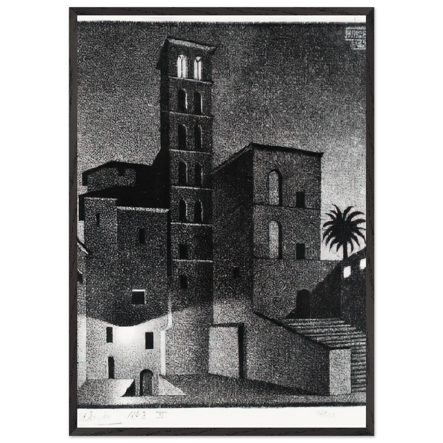 ESCHER 27 - MC Escher Framed Art Print – Black Wooden Frame - Default Title - -Framed Art Print