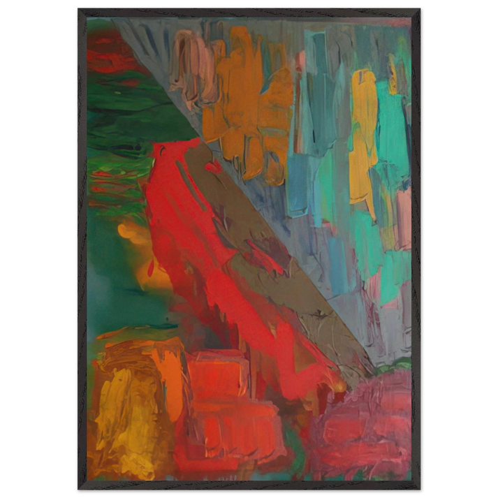 Landslide - 1978 - John Hoyland 70x100 cm / 28x40 inches Framed Art Print – Black Wooden Frame