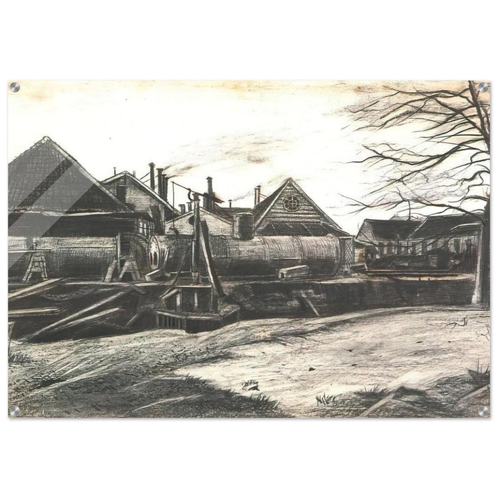 Factory - Vincent van Gogh Acrylic Print - 70x100 cm / 28x40″ inches | Vincent van Gogh Wall Art | Vincent van Gogh Prints