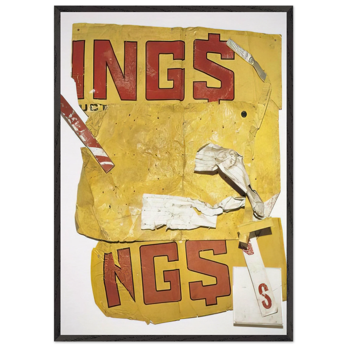 YELLOW MOBY GLUT 1986 - Robert Rauschenberg 70x100 cm / 28x40 inches Framed Art Print – Black Wooden Frame