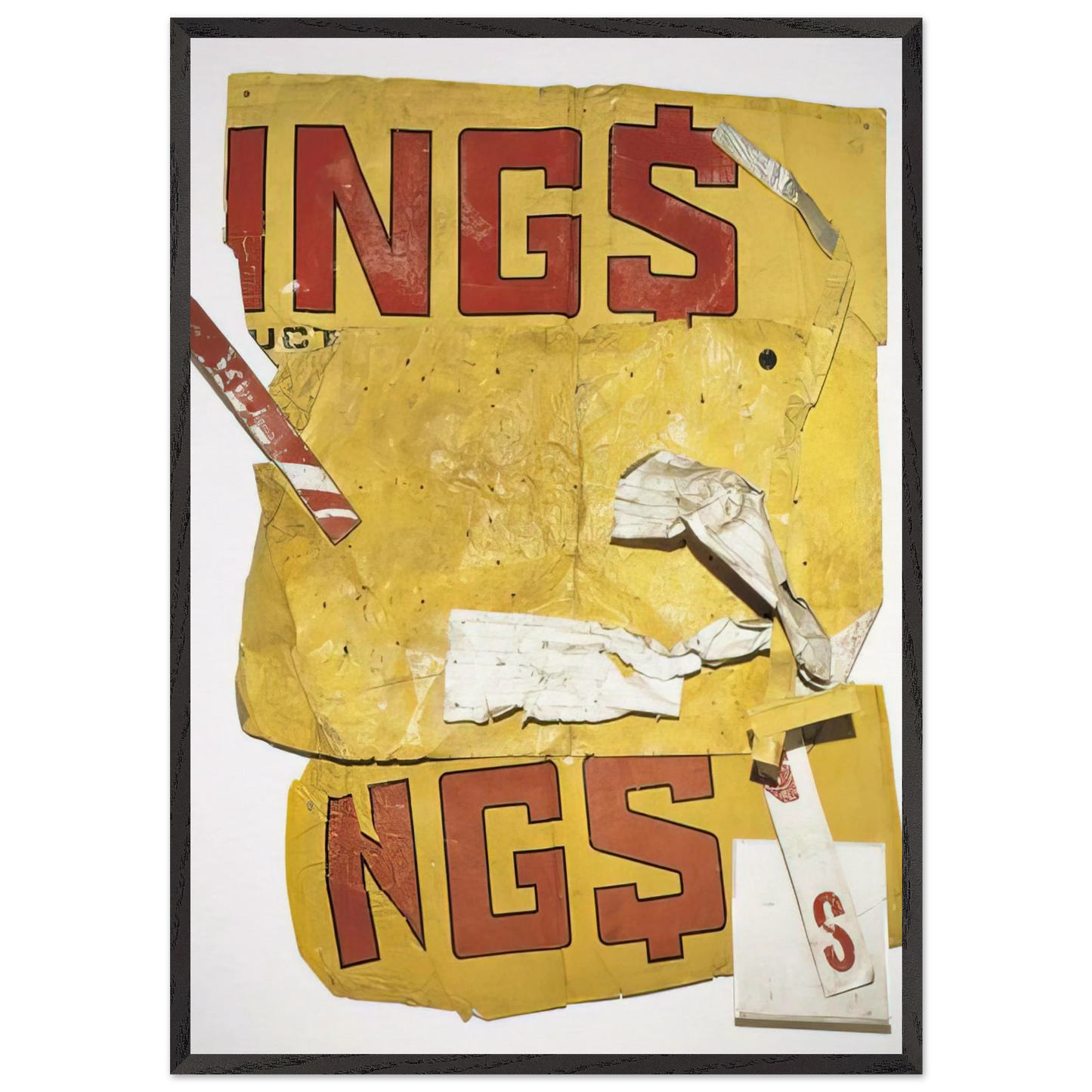 YELLOW MOBY GLUT 1986 - Robert Rauschenberg Framed Art Print – Black Wooden Frame - Default Title - -Framed Art Print