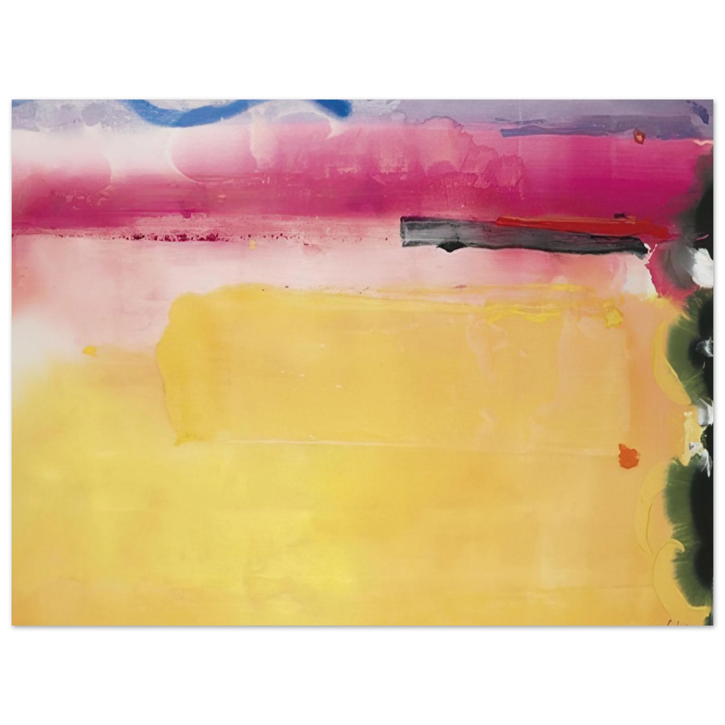 Helen Frankenthaler - Black-Eyed Susan - 1988 Wall art - 28x43 cm / XL (11x17 inches) - Premium Wooden Framed Poster With Fine Art Paper - Black frame