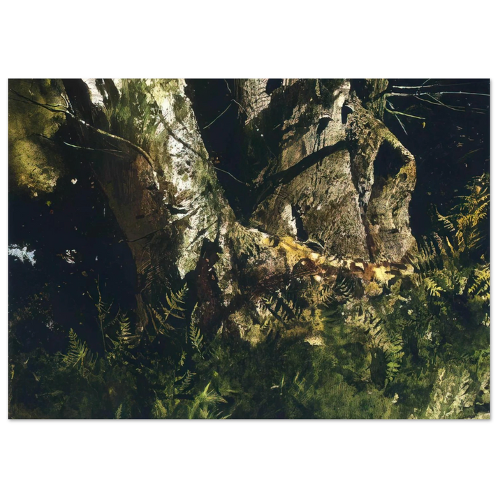 Andrew Wyeth - VIRGIN BIRCH 1982 Wall Art - 21x29.7 cm / 8x12" - Premium Wooden Framed Poster With Fine Art Paper - Wood frame
