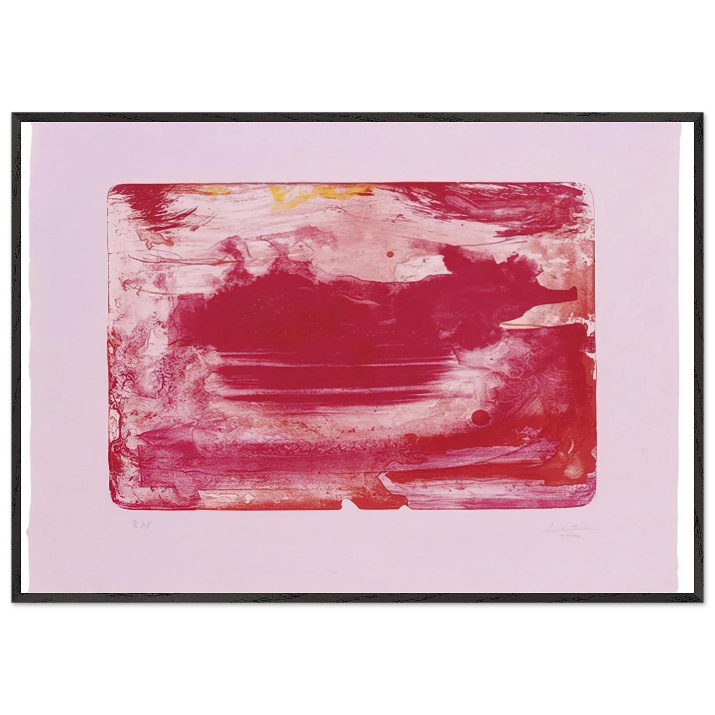Helen Frankenthaler - The Red Sea - 1982 Wall art - 40x50 cm / 16x20 inches - Premium Wooden Framed Poster With Fine Art Paper - Wood frame