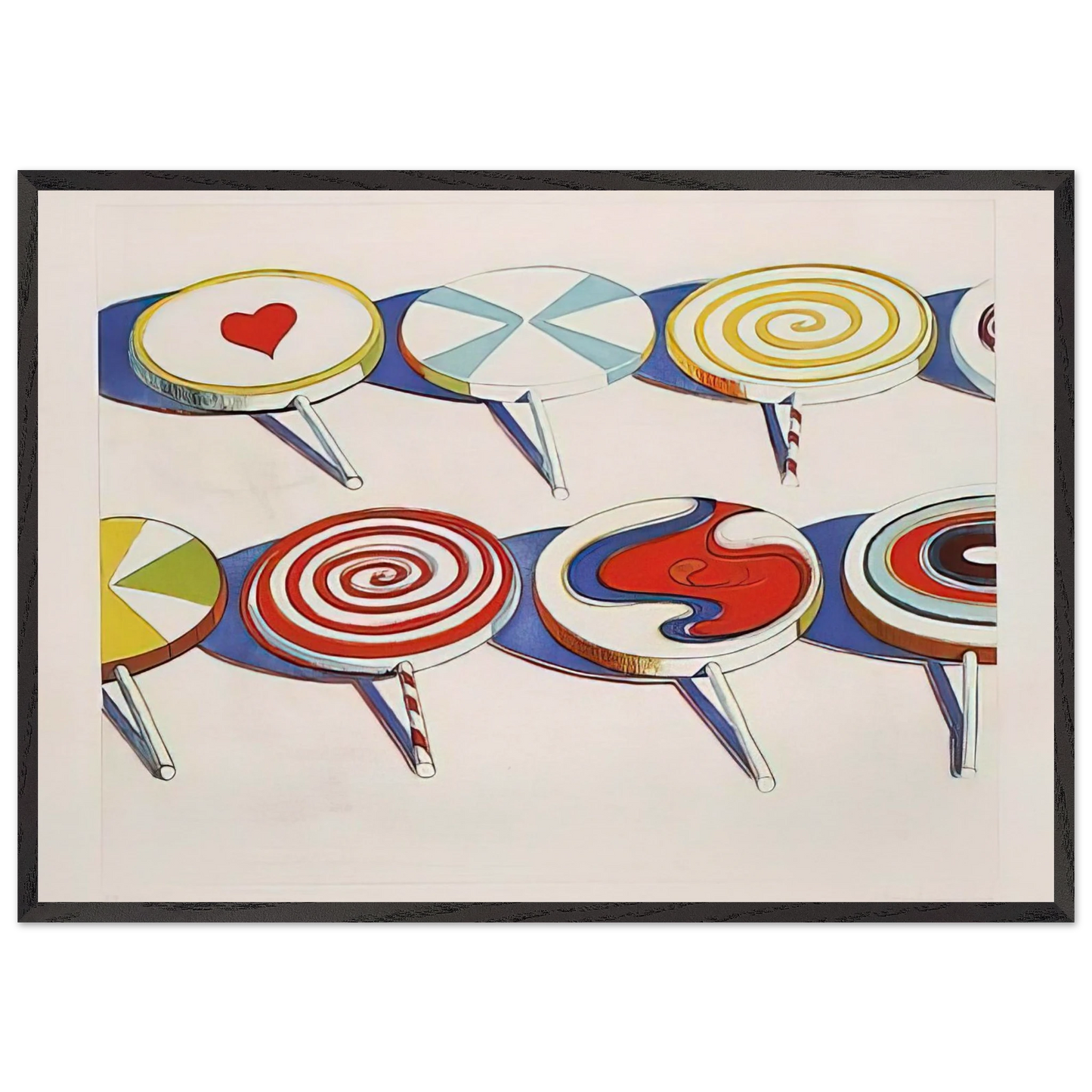 Big Suckers - 1971 - Wayne Thiebaud 70x100 cm / 28x40 inches Framed Art Print – Black Wooden Frame