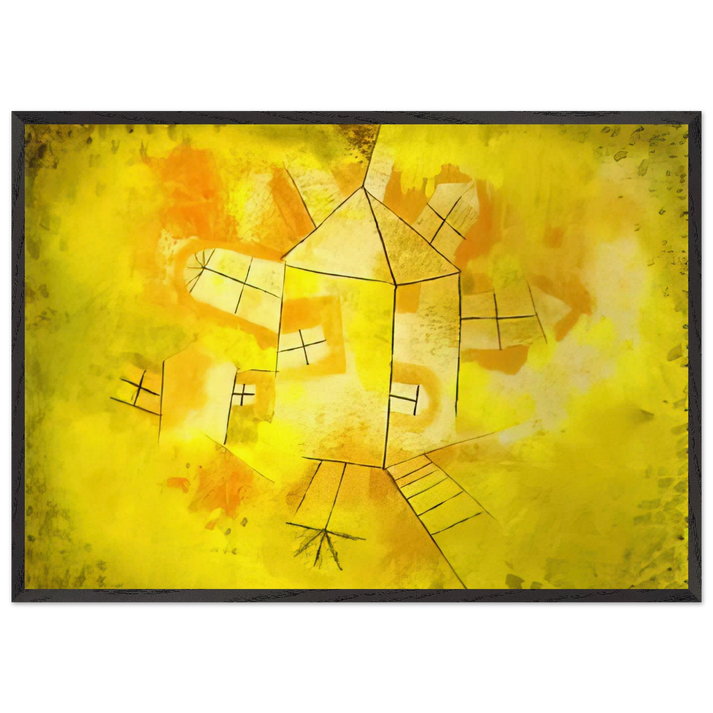 REVOLVING HOUSE 1921 - Paul Klee 70x100 cm / 28x40 inches Framed Art Print – Black Wooden Frame