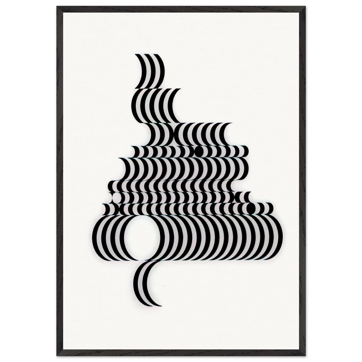 FRAGMENT 2 1965 - Bridget Riley 70x100 cm / 28x40 inches Framed Art Print – Black Wooden Frame