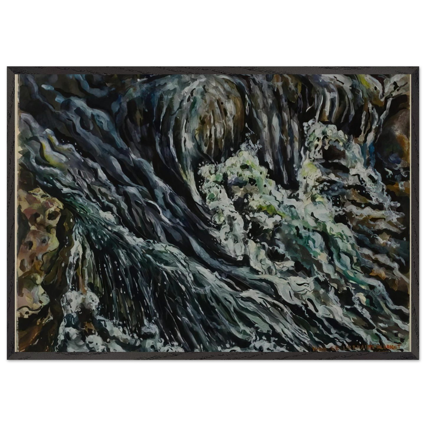 BRIDAL TEN SLEEP FALLS - Ivan Albright 70x100 cm / 28x40 inches Framed Art Print – Black Wooden Frame
