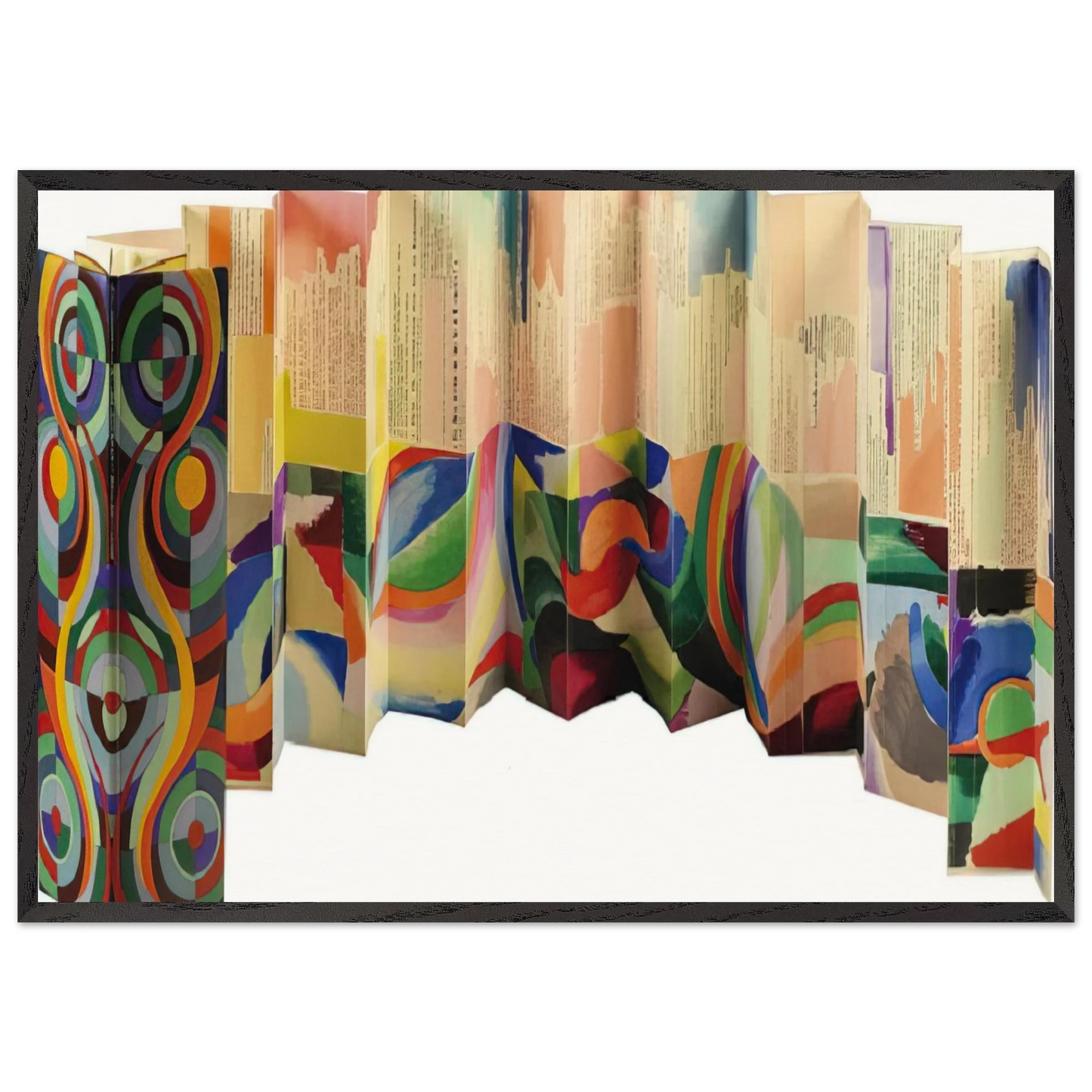 PROSE OF THE TRANS SIBERIAN AND OF LITTLE JEHANNE OF FRANCE 1913 - Sonia Delaunay 70x100 cm / 28x40 inches Framed Art Print – Black Wooden Frame
