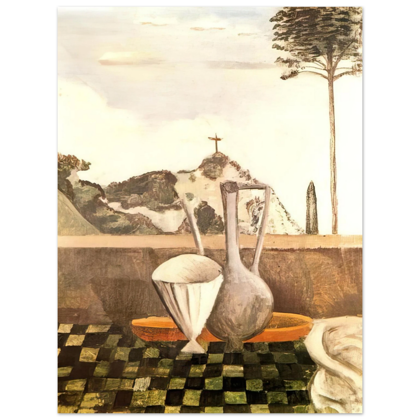 Andre Derain - THE STILL LIFE IN FRONT OF CROSS ON TOP OF THE MOUNTAIN 1912 Fine Art Poster - Default Title