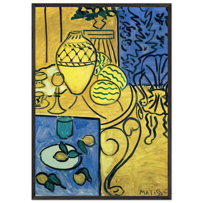 INTERIOR IN YELLOW 1946 - Henri Matisse 70x100 cm / 28x40 inches Framed Art Print – Black Wooden Frame