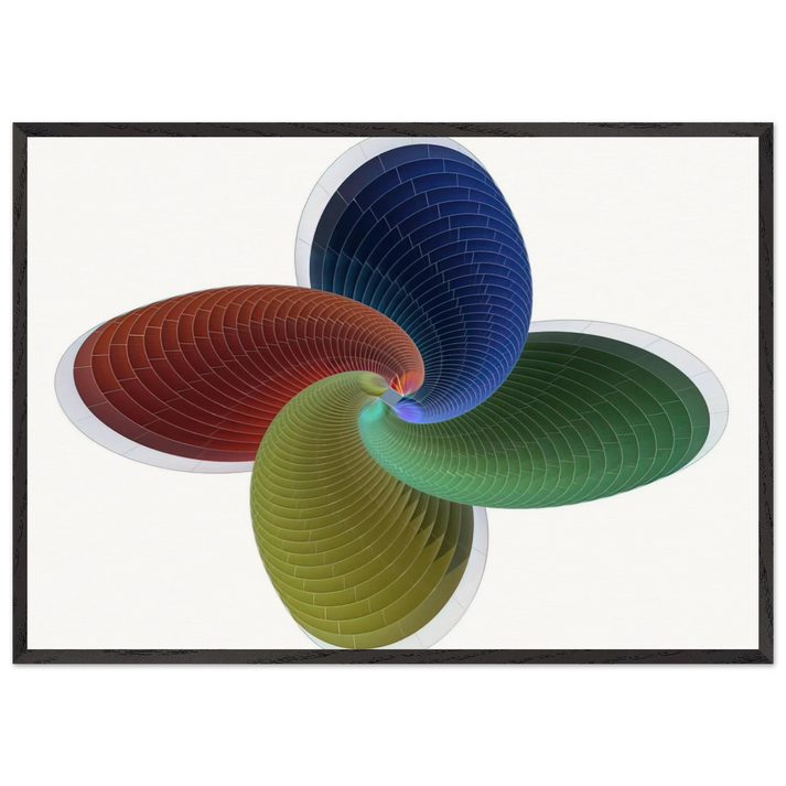 Tower of Fire parametric model - Abstract Art - Johannes Itten 70x100 cm / 28x40 inches Framed Art Print – Black Wooden Frame