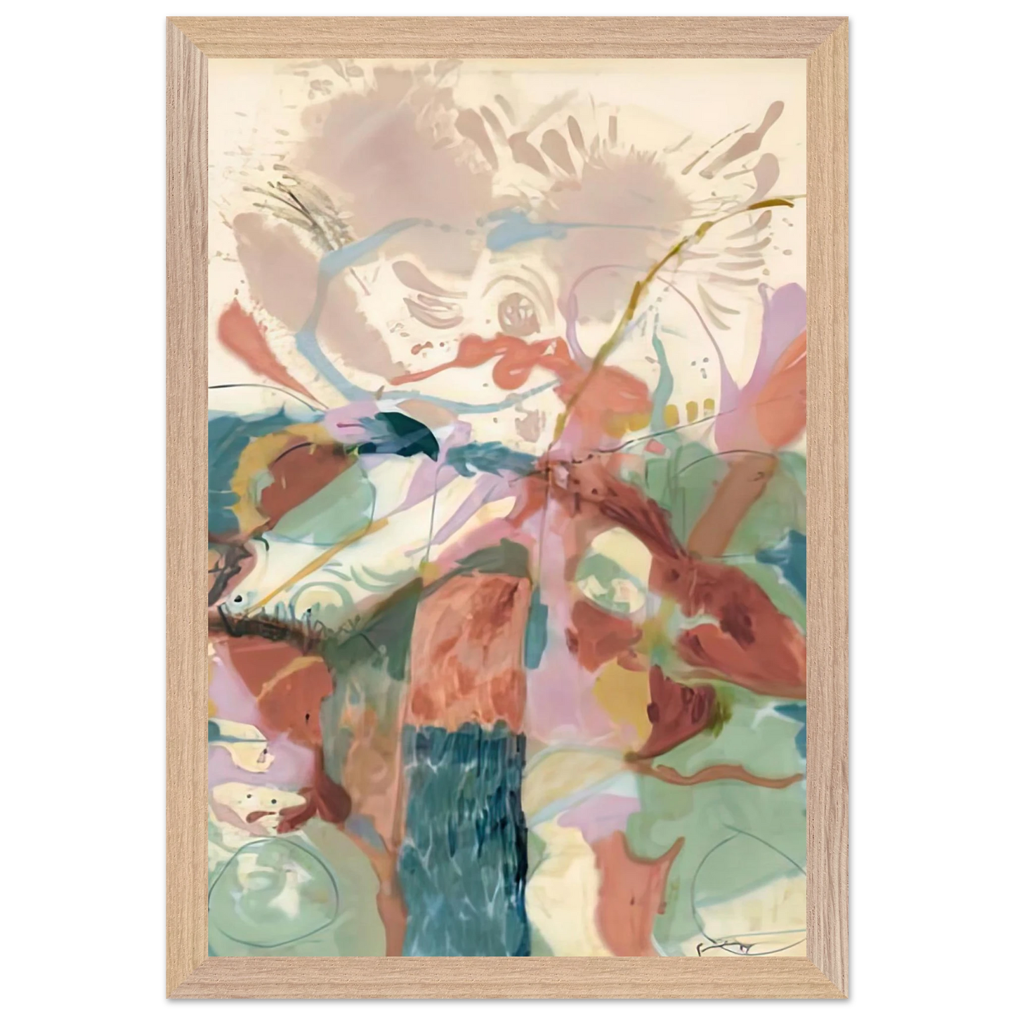 Helen Frankenthaler - Jacob's Ladder, 1957- Wall Art - 21x29.7 cm / 8x12" - Premium Wooden Framed Poster With Fine Art Paper - Wood frame